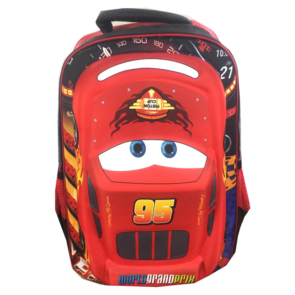 Tas Ransel Sekolah Anak SD Cars 3D Timbul Hard Cover S