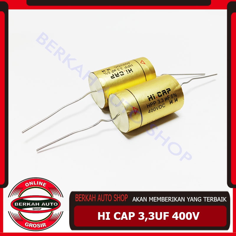 Kapasitor Hi cap 3.uf 400v - hi cap 3.3uf 400volt kapasitor audio kualita bagus