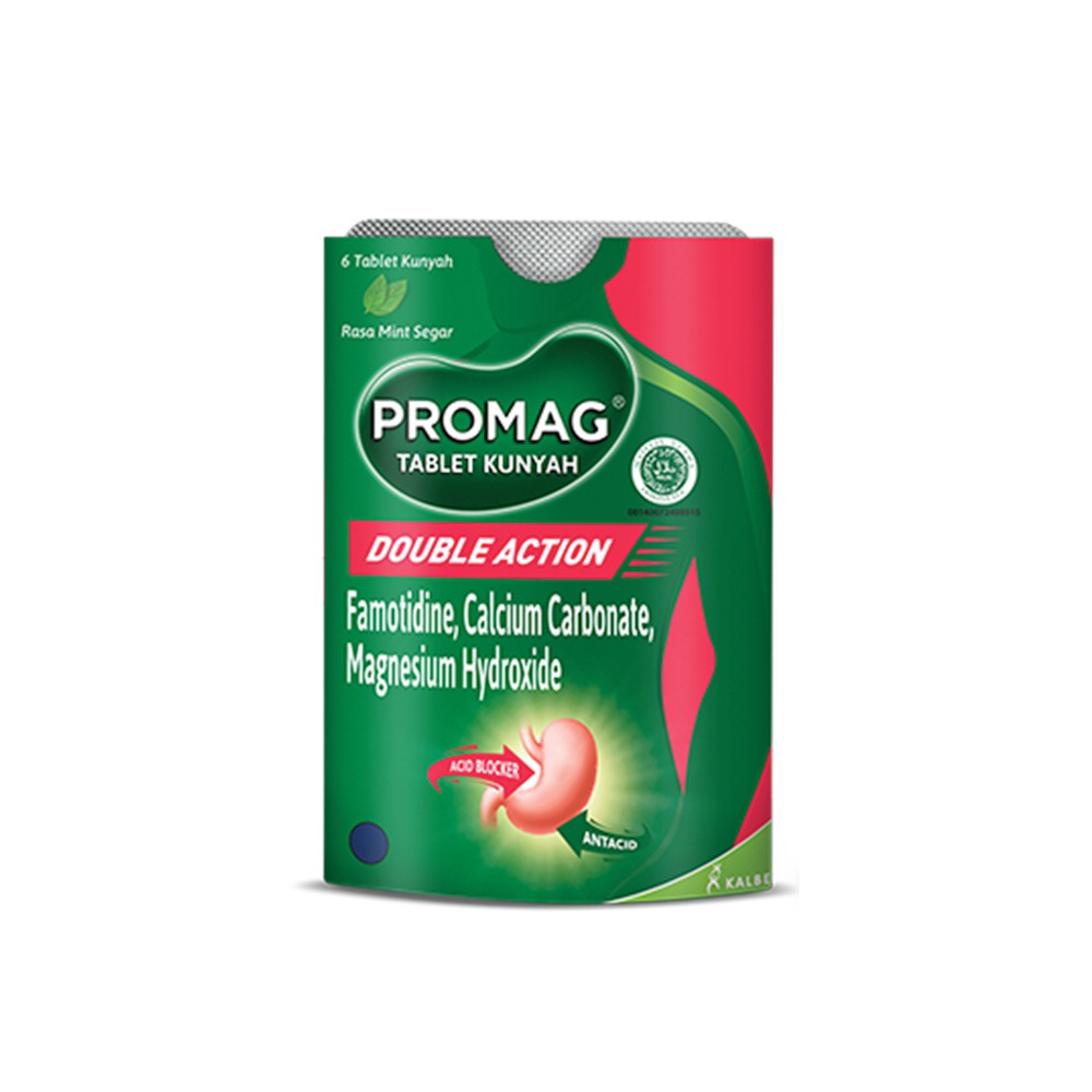 Promag Double Action Obat Sakit Maag dan Asam Lambung 1 Sleeve @ 6 Tablet