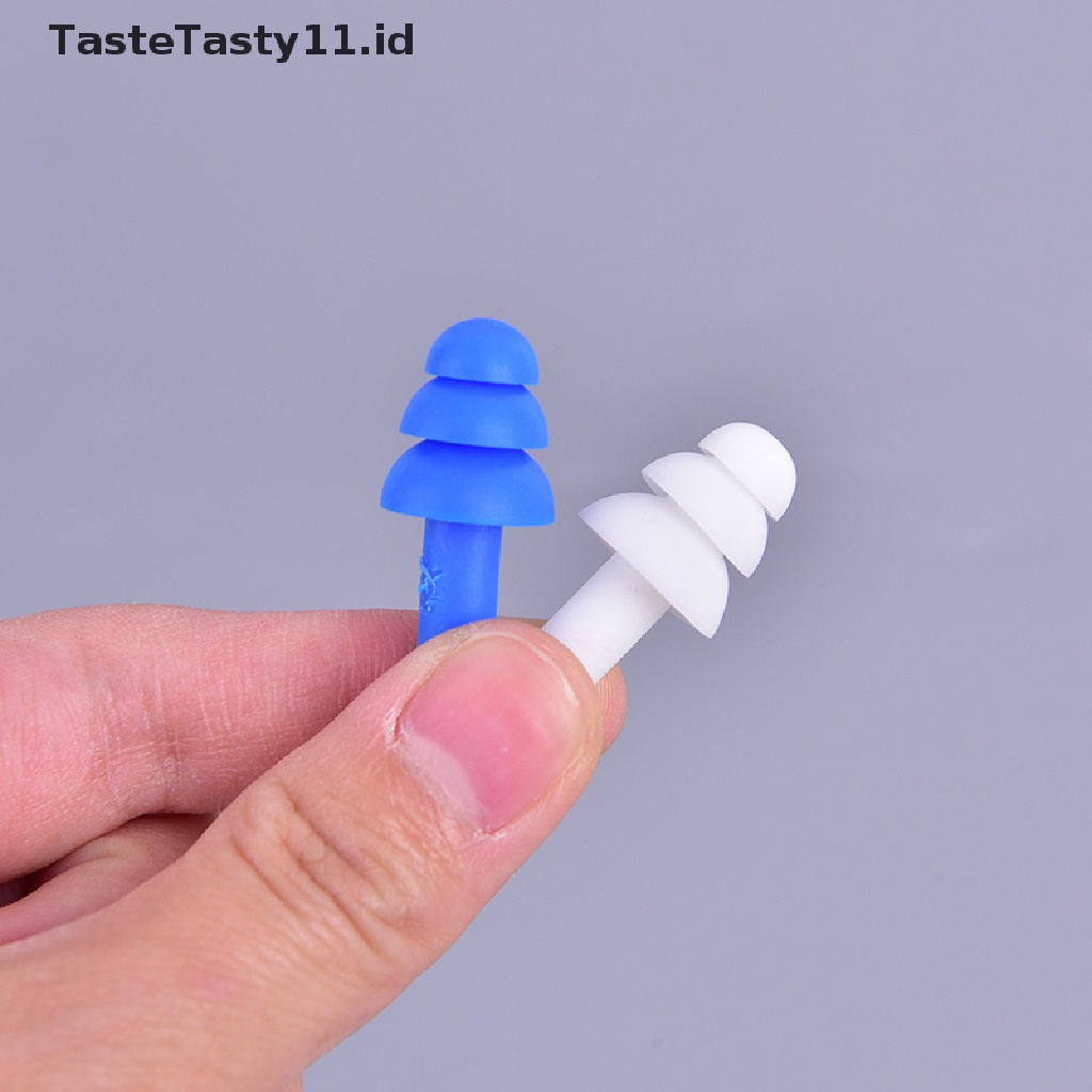 (TasteTasty) 5 Pasang Earplug Silikon Peredam Suara Untuk Berenang / Tidur