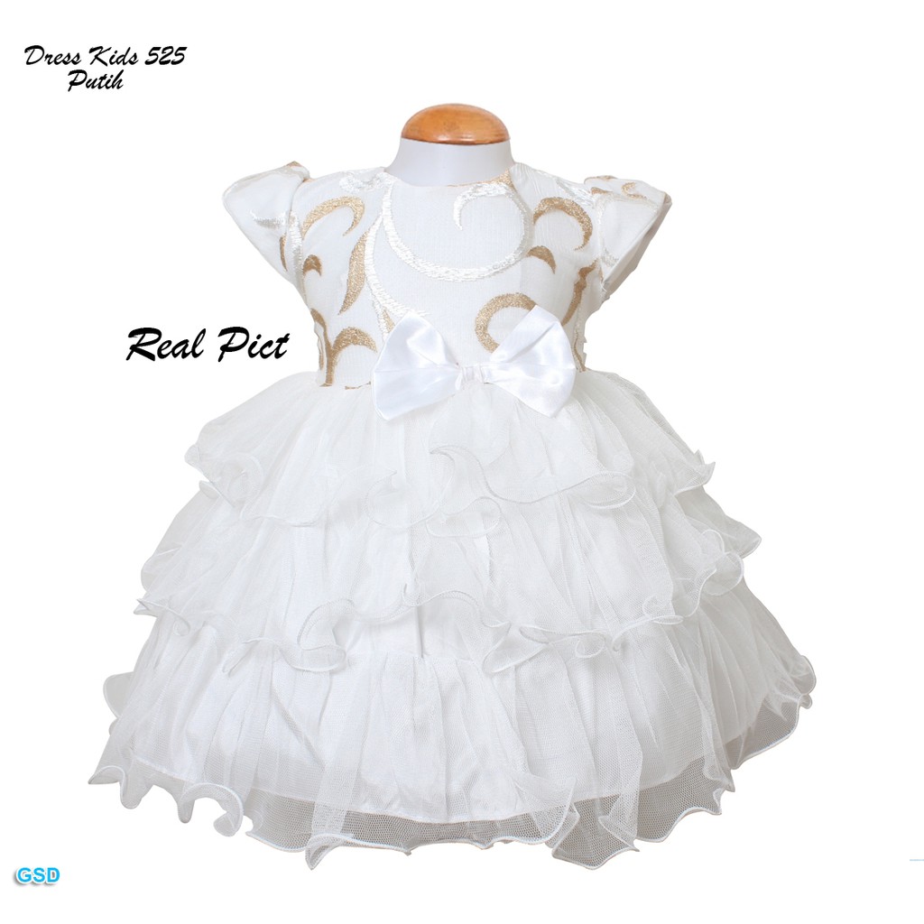 Dress Kids 525/ Dress Anak Modern/ Baju Pesta Bayi Trendy/ Gaun Brukat Anak Anak