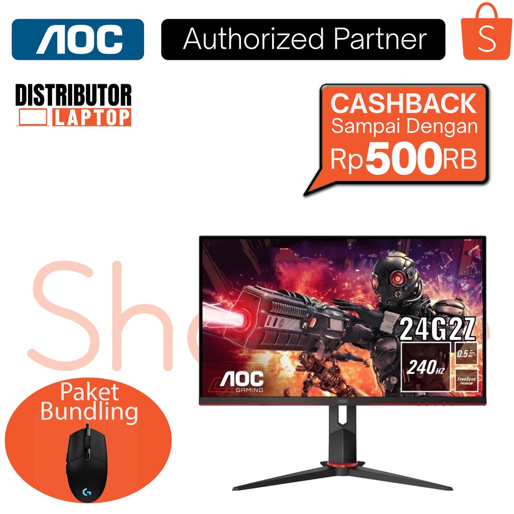 MONITOR GAMING AOC 24G2Z / 24 INCH FHD IPS / 144hz 1ms - CICILAN 0%