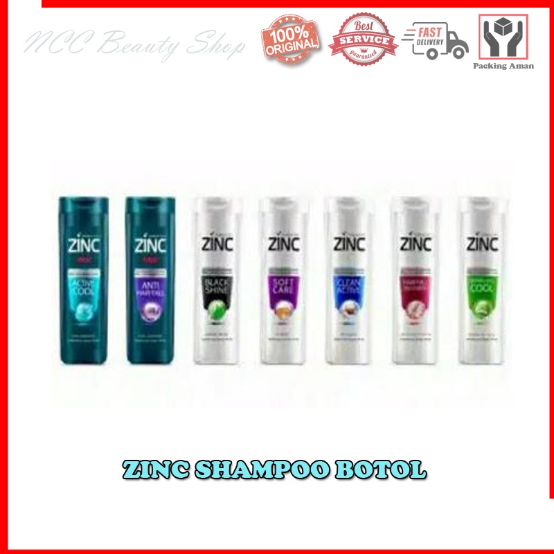 * NCC * ZINC Shampo Anti Ketombe Botol Anti dandruff Shampoo Refreshing Cool Rambut Rontok