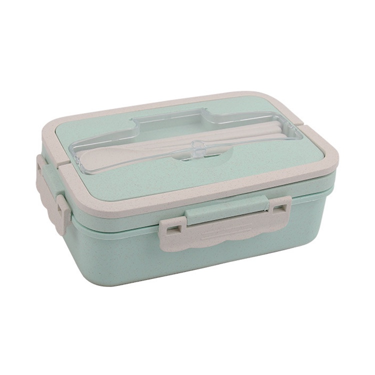 DEOS NEW LUNCH BOX SET PP JERAMI GANDUM ECO FRIENDLY WITH HANDLE FREE SENDOK DAN SUMPIT/ KOTAK MAKAN BEKAL