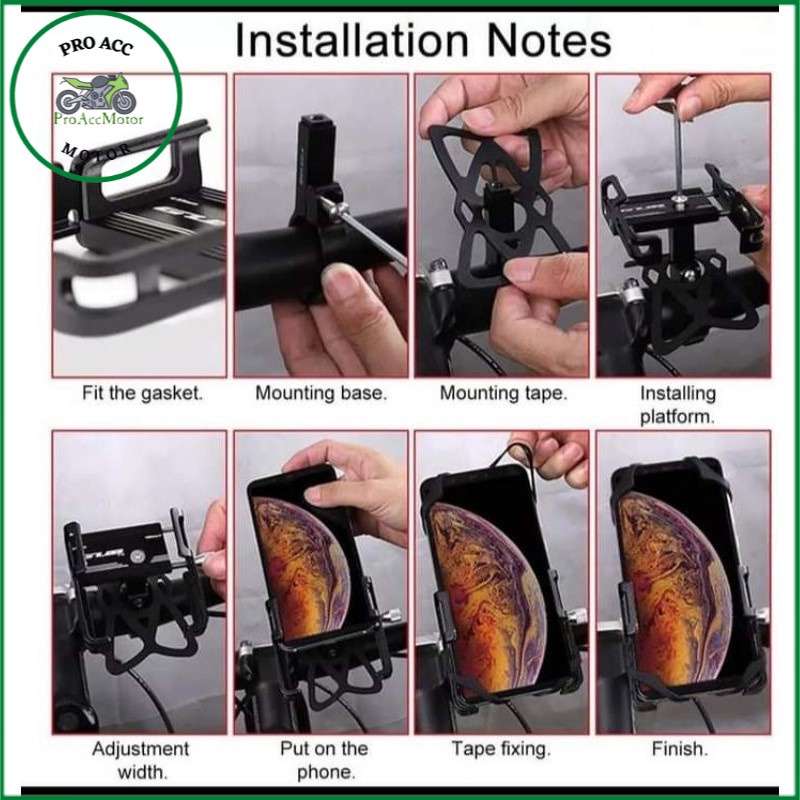 GUB P10 HOLDER PHONE / breket holder HP / HANDPHONE / GPS motor ADV150 PCX VIXION BEATSTREET DLL (COD)