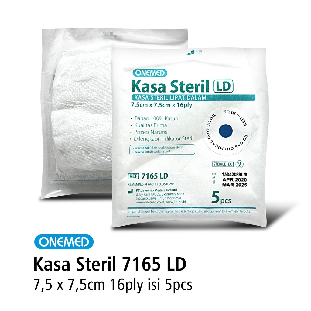 Kasa Steril 7165 LD OneMed 7.5x7.5cm 16 ply 5 pcs OJ