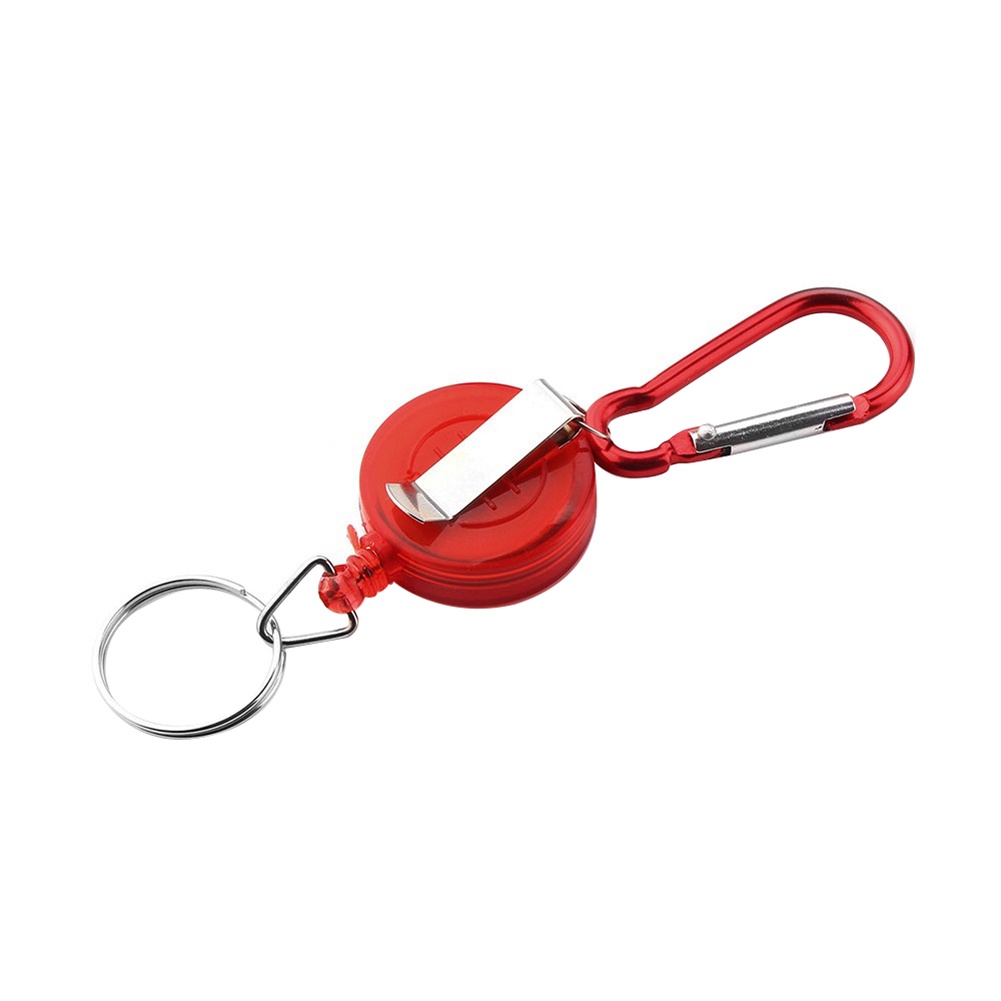 Canaan Gantungan Kunci Carabiner Holder Kartu Id / Ski Pass Retractable