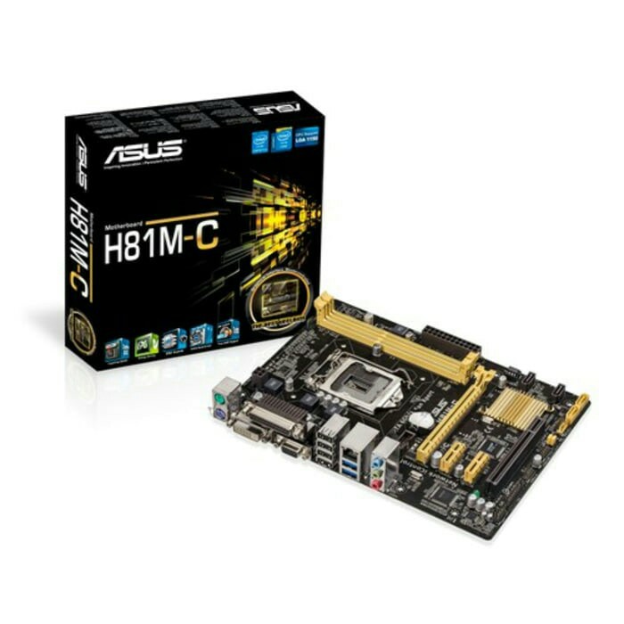 DIJAMIN ASLI  Asus Motherboard H81M-C Socket LGA 1150