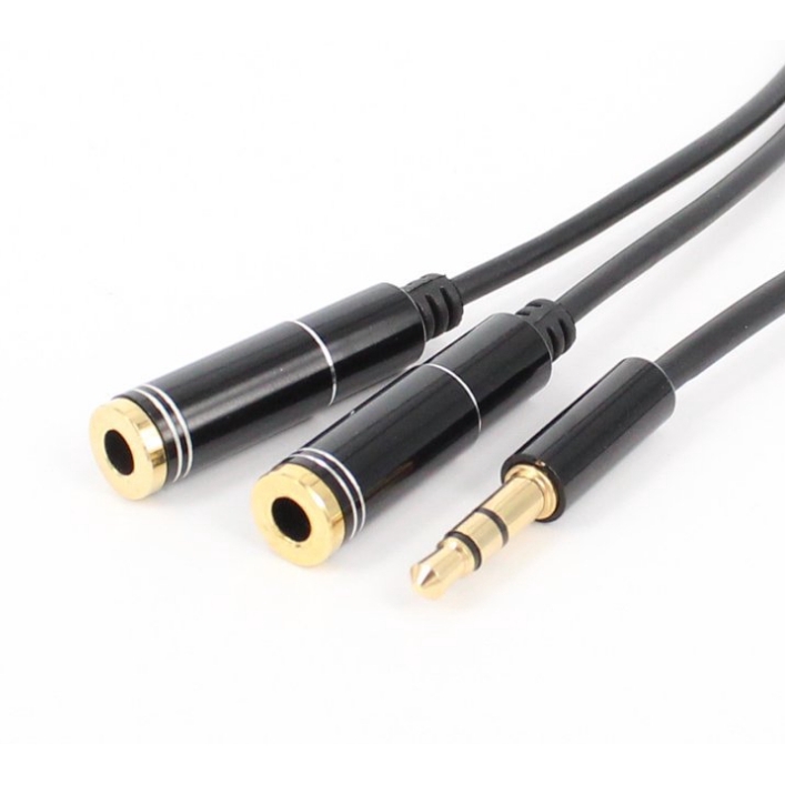 Gold-plated earphone splitter one split  two couples sharer computer phone 3.5mm audio adapter line