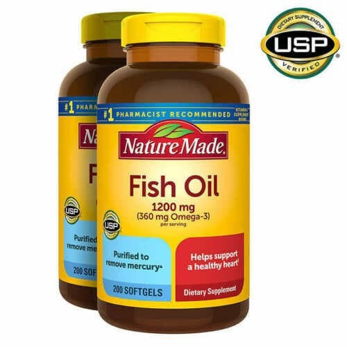 Nature Made Fish Oil 1200 mg 200 Softgels Omega 3 Suplemen Minyak Ikan