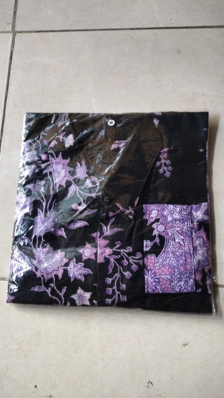 Batik Couple Keluarga Sania Ruffle Ori Ndoro Jowi Dnt Motif Cibulan Ungu