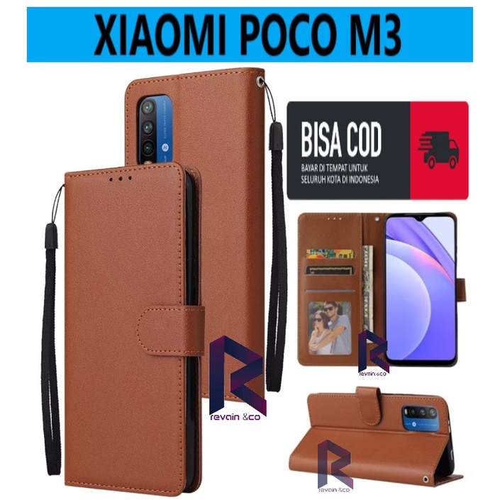 CASING XIAOMI POCO M3 FLIP WALLET LEATHER KULIT PREMIUM SARUNG BUKA TUTUP FLIP CASE XIAOMI POCOPHONE POCO M3