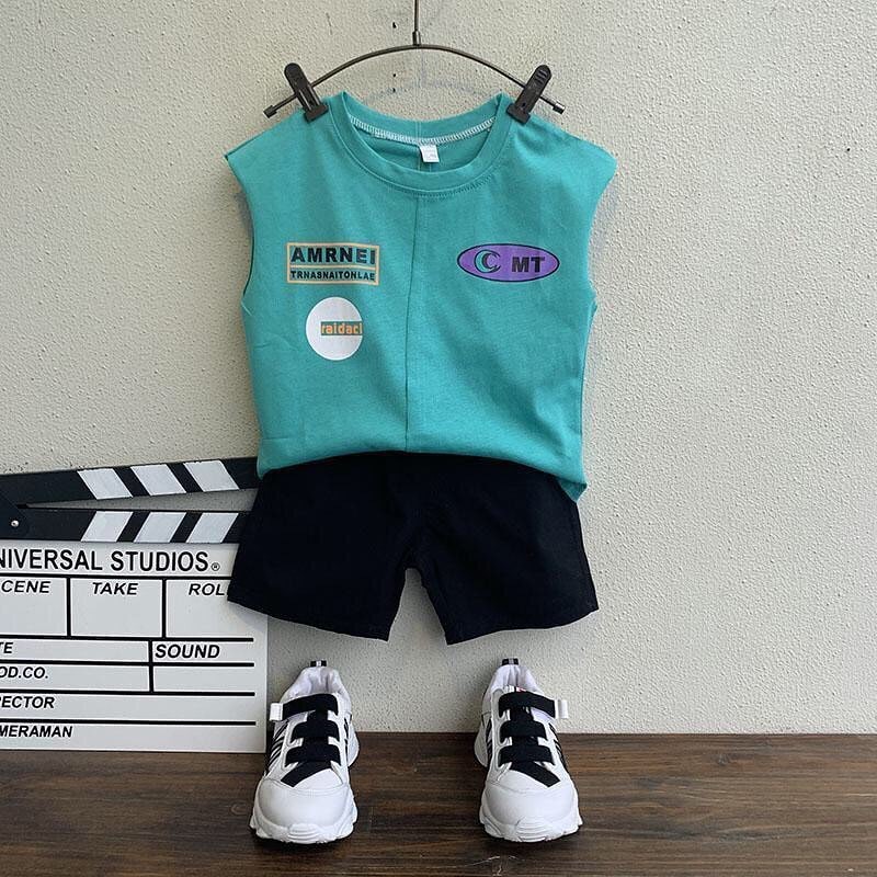 Promo !! Setelan anak cowok import / setelan basic mt green ukuran 2-4tahun