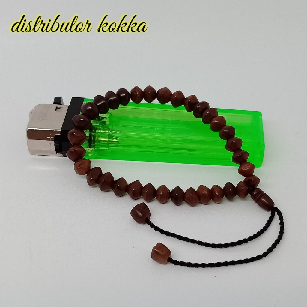 ( SUPER MURAH ) Gelang tasbih Kokka kaukah wajik kpl 33 coklat