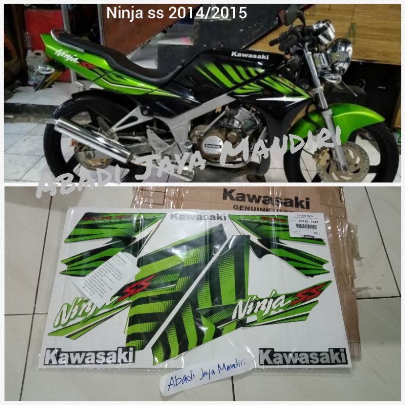 Striping Lis Stiker Asli Kawasaki Ninja Ss Hijau 2014 zebra Hijau hitam asli kawasaki full set