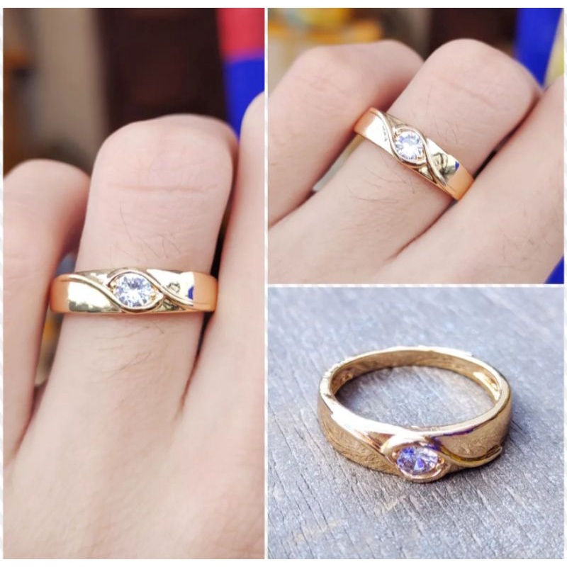 cincin mata satu cocok untuk tunangan/pernikahan rosegold fashion wanita/pria titanium original anti luntur