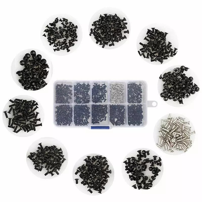 Baut Mur Screw Laptop Netbook Notebook Computer PC Kit Universal 500pcs M2 M2.3 M3