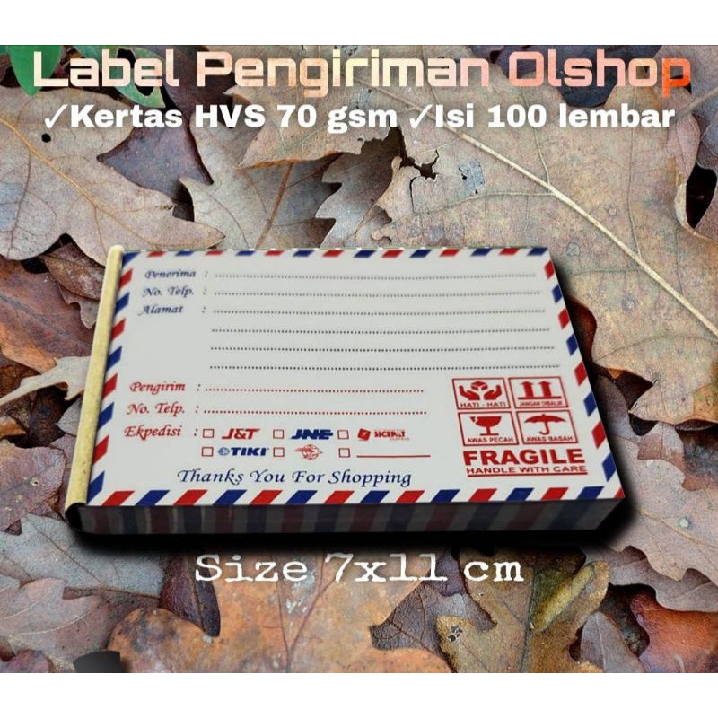 

LABEL PENGIRIMAN OLSHOP ISI 100 LEMBAR/LABEL PENGIRIMAN OLSHOP HVS MURAH- AMPLOP FRAGILE KECIL