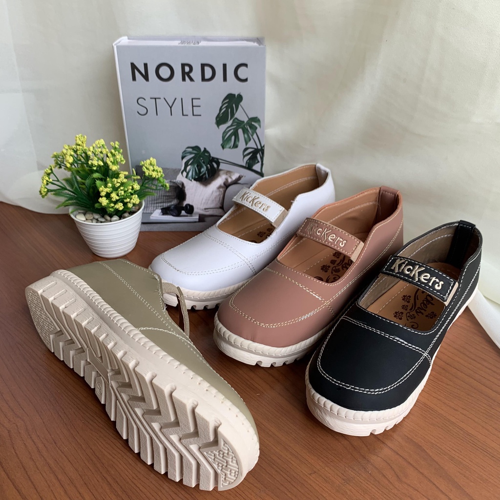 (TANPA KARDUS) sepatu SLP.13 5 wanita CEWEK VELCRO flat shoes kece termurah TERLARIS gratis ongkir Sepatu Flats Wanita Loafers Import Sendal Wanita Slip Mules Original Mulan Selop Kulit Murah | Sandal Cewek Slop Casual Flip Flop