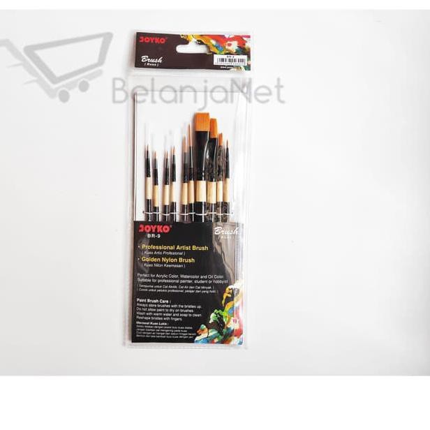 

の Kuas Lukis Artis Profesional Joyko BR-9 set 10 PCS ィ