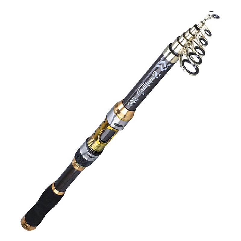 Sougayilang Spinning Fishing Rod Joran Pancing Fishing Rod Carbon Fiber Panjang 2.1M 2.4M 2.7M 3.0M 3.0m Fishing Rod Fishing Pole-Gold