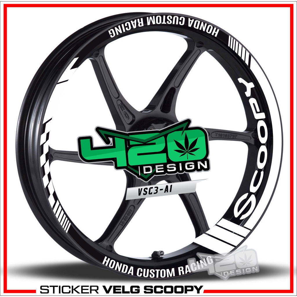 CUTTING STIKER STICKER WARNA PUTIH LIST RODA MOTOR SCOOPY- AKSESORIS MOTOR STIKER LIS SCOOPY CUTTING