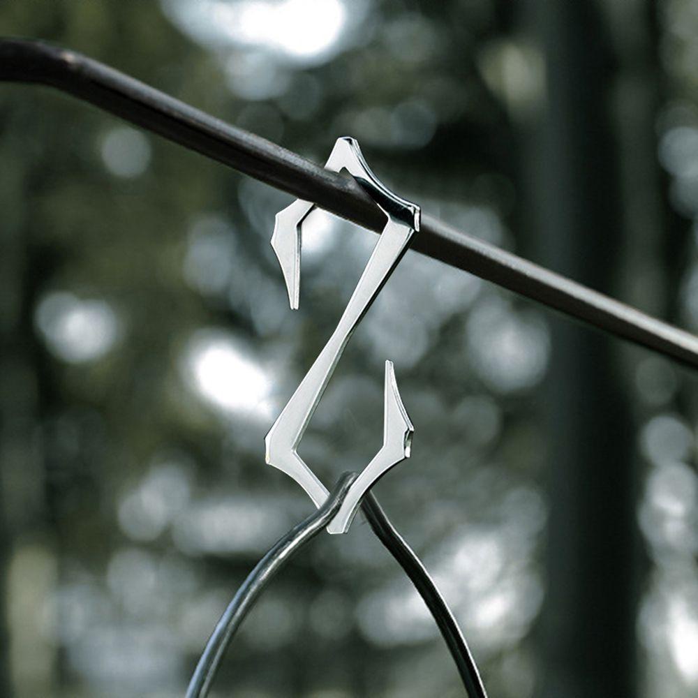 Lanfy Gantungan Hook Portable Hiking Camping Lamp Hooks Rak Penyimpanan Stainless Steel Outdoor Camping Lamp Holder