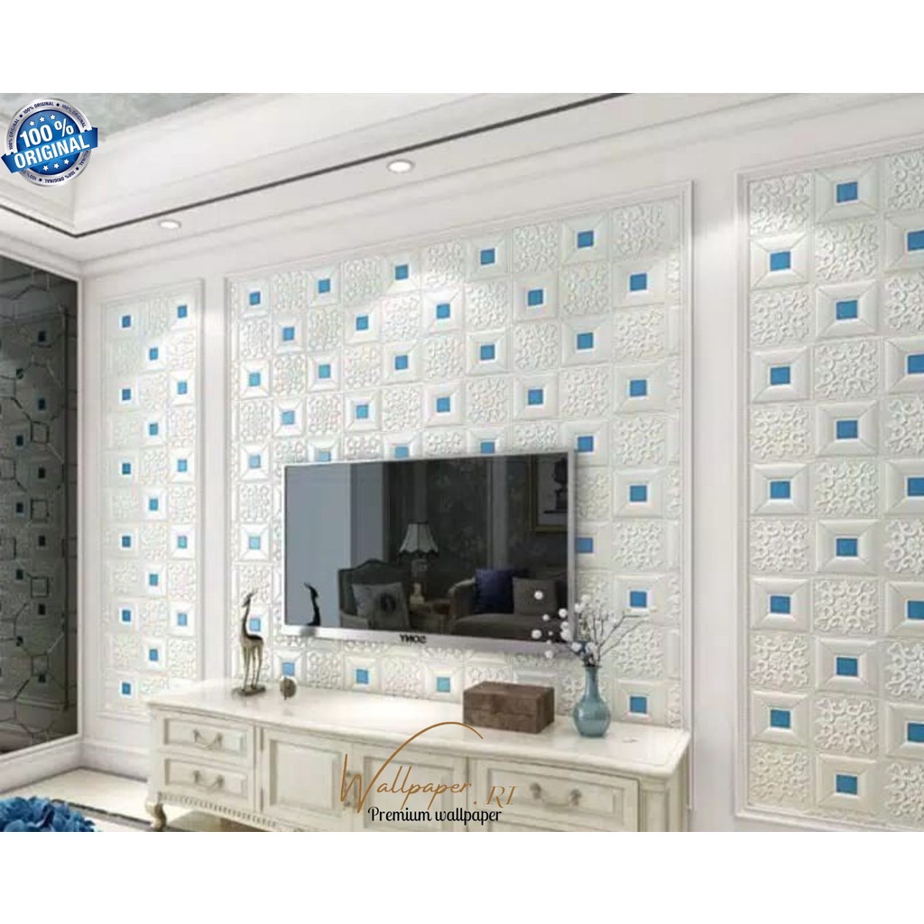 WALLPAPER 3D FOAM MOTIF BATIK STIKER PREMIUM BERGARANSI HIGH QUALITY 70x77cm