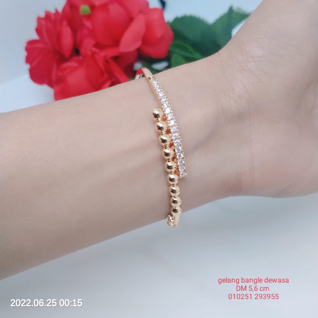 Gelang Tangan Bangle Wanita Titanium Xuping Perhiasan Aksesoris Fashion Lapis Emas Anti Karat