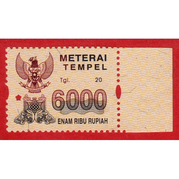 Materai Rp 6000 Pemakaian Tahun 2003 sd 2005