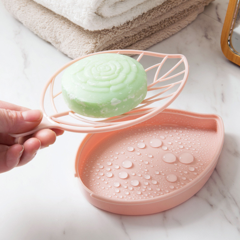 Rak Pengering Sabun Bentuk Daun Bahan Plastik Anti Slip Dengan Suction Cup Untuk Kamar Mandi / Dapur