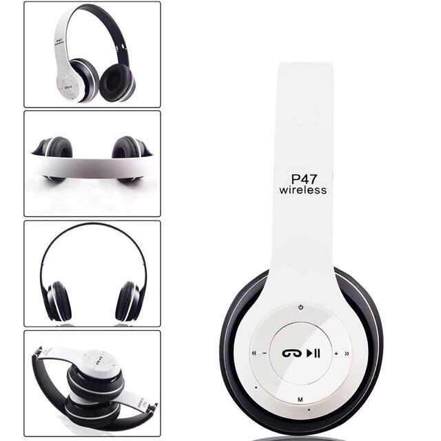 Hf Headphone Headset P47 Wireless Portable Bluetooth Earphone Bando