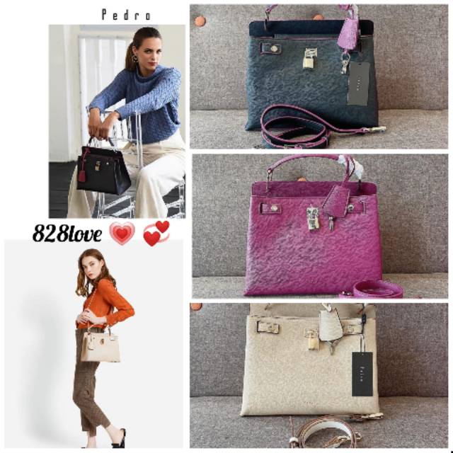 Tas Wanita PEDRO BLACK/PURPLE /CREAM