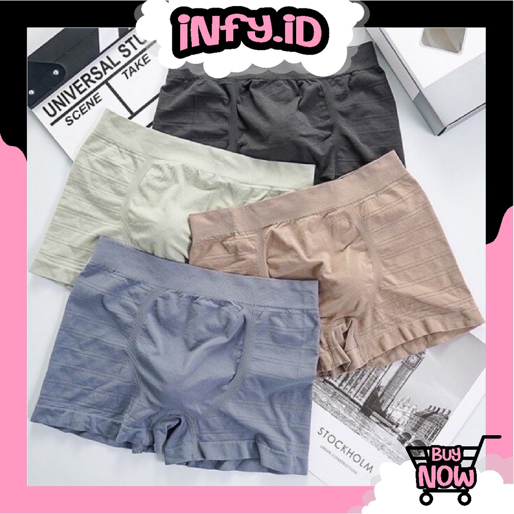 INFY - B061 Celana Dalam Pria Import Boxer Polos Cwo