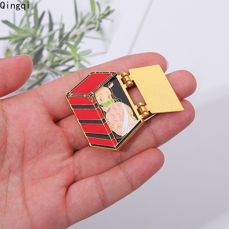 Bros Pin Enamel Desain Kartun Anime Demon Slayer Kamado Nezuko Untuk Anak