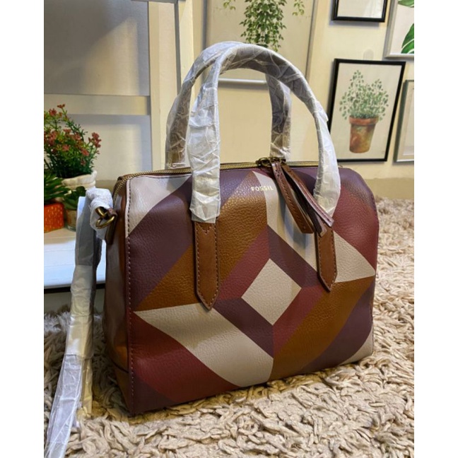 f o s s i l sydney satchel multi wine
