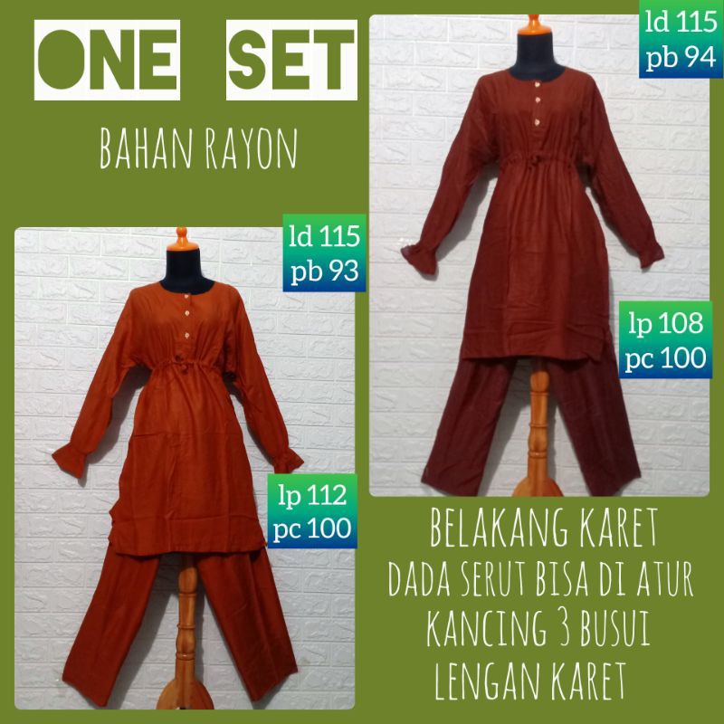 setelan tunik rayon busui polos