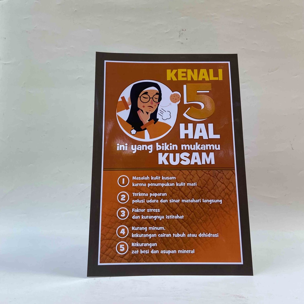 Jual Poster Kesehatan Kulit, Poster Perawatan Kulit, Penyebab Muka