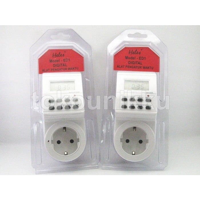 Timer Waktu Digital HELES Stop Kontak Dengan Timer Digital HELES