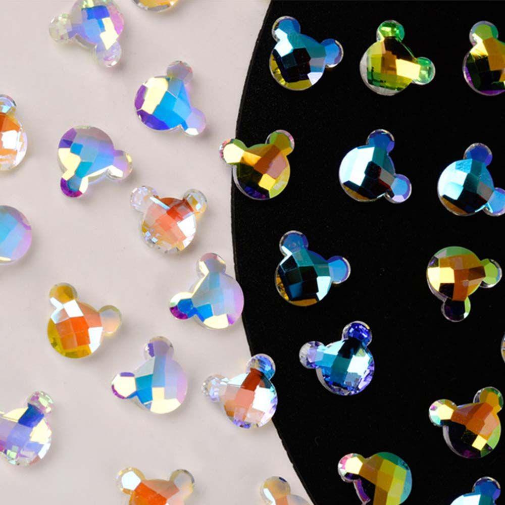 AUGUSTINA Agustina Kartun Kuku Berlian Buatan Mewah Fashion 3D Kuku Pesona Resin Manicure Nail Art Ornamen Kristal Dekorasi Kuku