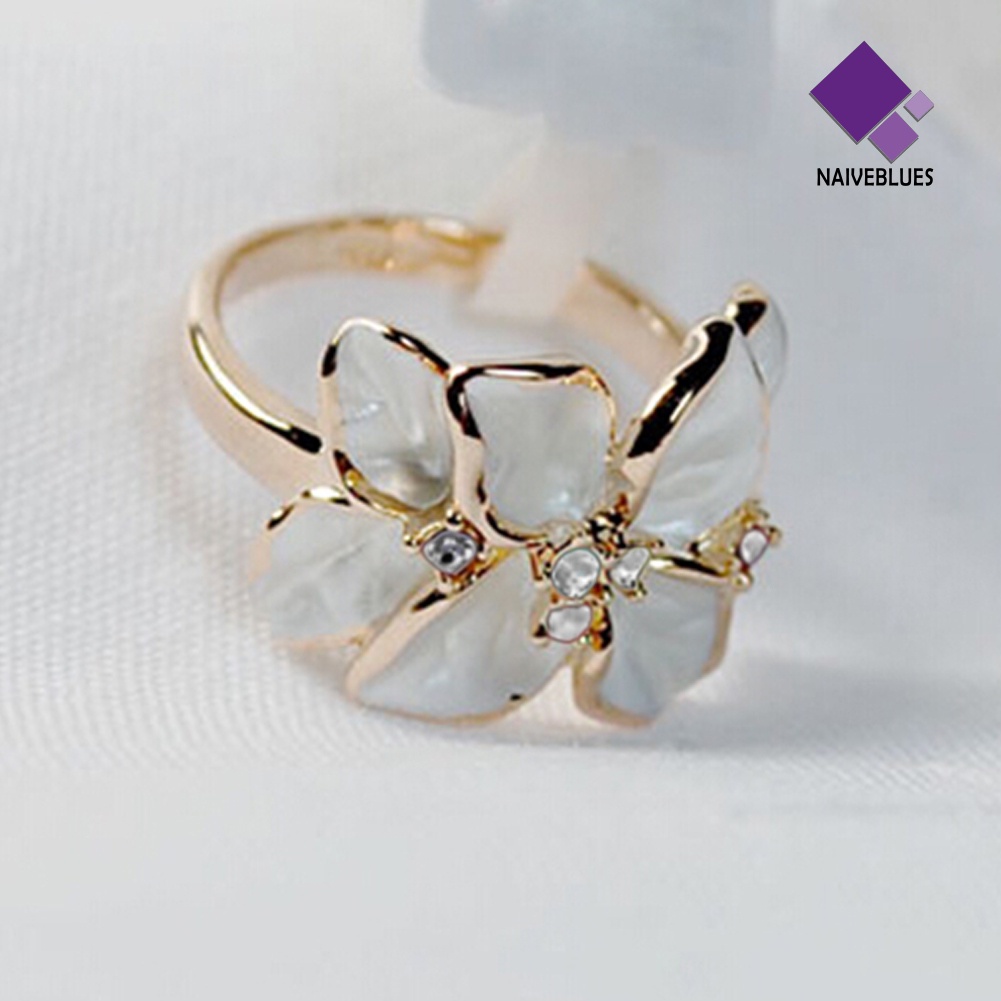 Naiveblue Cincin Alloy Motif Bunga Untuk Wanita