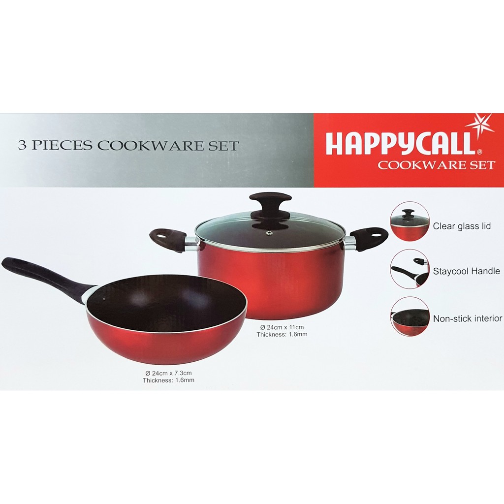 gTV. PANCI SET Happy call ANTI LENGKET Isi 2 panci   1 tutup
