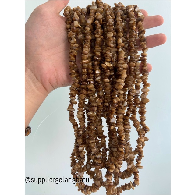 kerikil kerang cokelat 1cm brown bahan batu campuran aksesoris warna