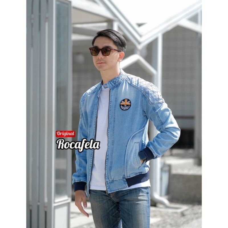 Jaket Denim Pria Model Variasi pundak / Jaket Jeans Tebal