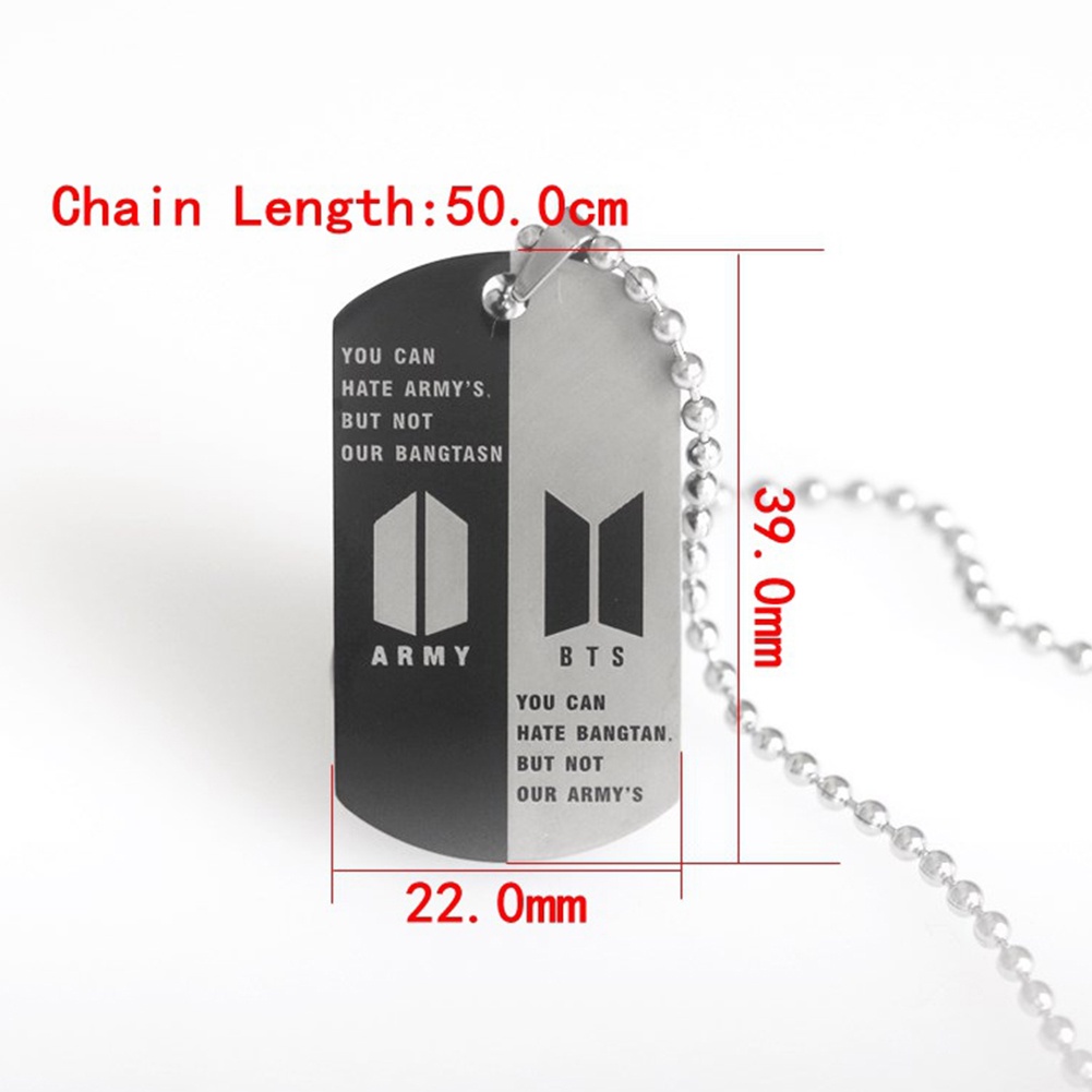 Hu Hu Hu Hu Hu Alat Bantu Pasang Kacamata♡ Kalung Rantai Liontin Logo Bangtan Boys Bahan Stainless Steel Untuk Unisex