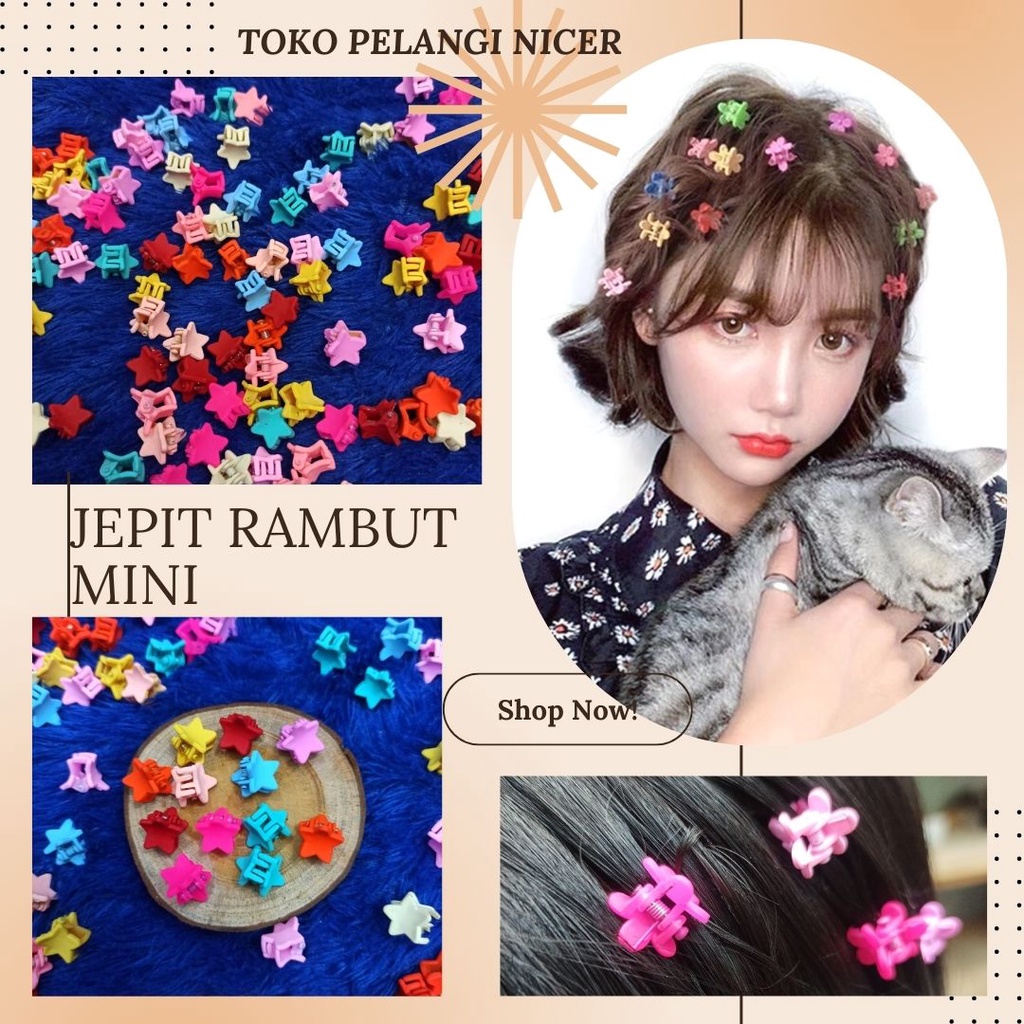 Mini Jepit Rambut Anak Perempuan/ Jepit Bintang Mini Warna Warni/ Jepitan Korea Murah/Kep Cekep Pin Aksesoris Rambut