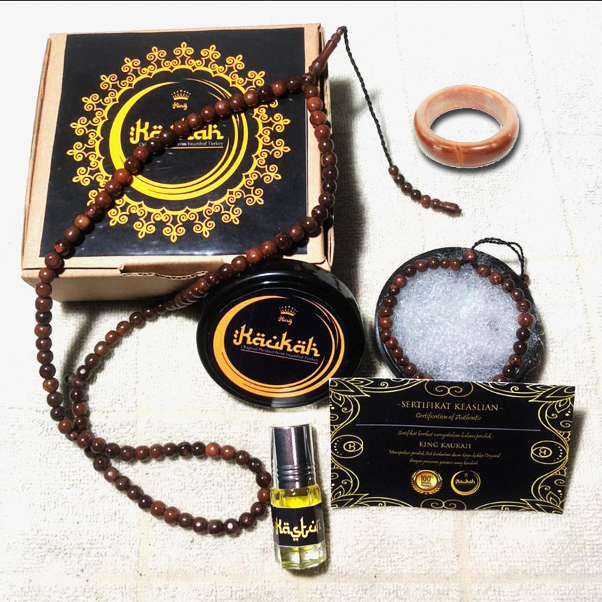 Tasbih 99 Kayu Kokka BERSERTIFIKAT Bulat 99  Uk 7,5mm Kaukah Koka Kaoka Bonus parfum&amp;gelang kokka