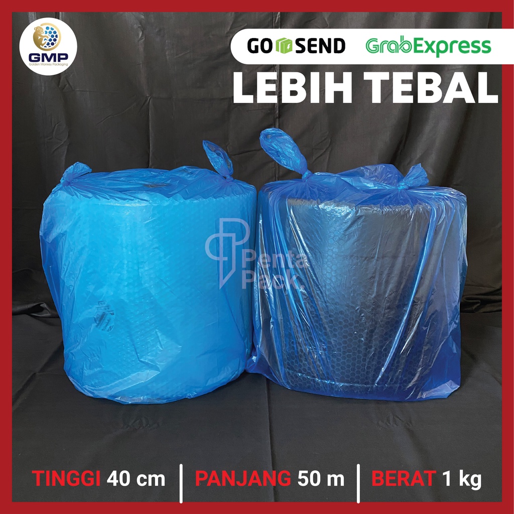 

[LEBIH TEBAL] Bubble Wrap GMP 40 cm X 50 m (Bening/Hitam)