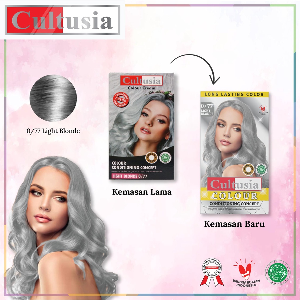 CAT RAMBUT CULTUSIA PEWARNA RAMBUT CULTUSIA HAIR COLOR LIGHT BLONDE 30ML