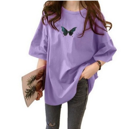 PUSAT_VARIASI KAOS OVERSIZE KUPUKUPU - KAOS WANITA JUMBO XXL KUPU-KUPU